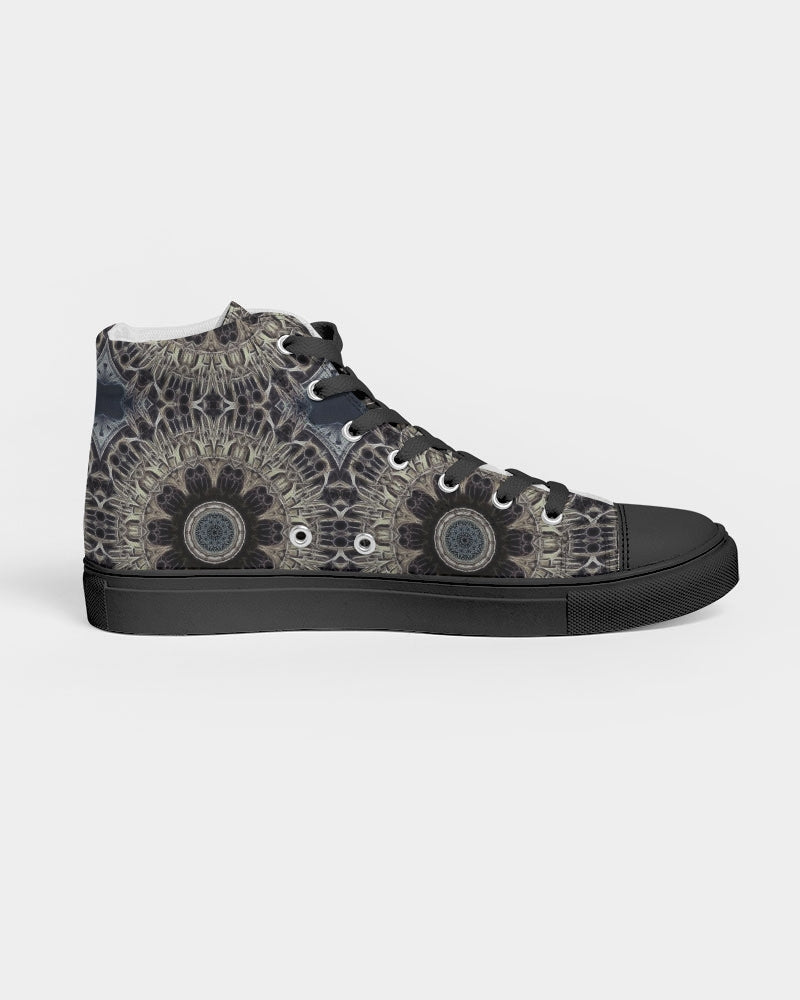 Cathedral Kaleidoscope Women's Hightop Canvas Shoe - Black