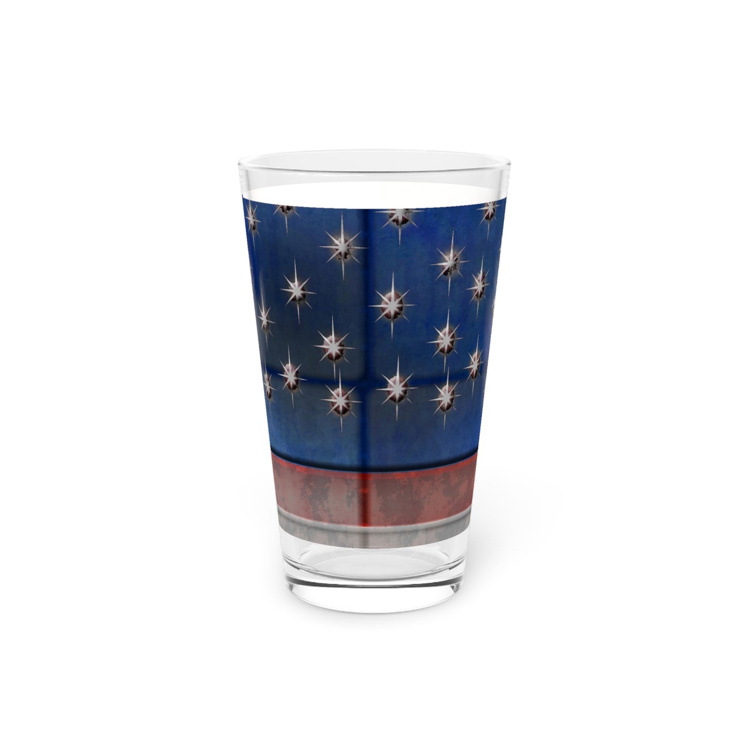 American Flag Quilt Pint Glass, 16oz
