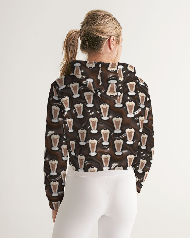 Chocolate Milkshake Women's All-Over Print Cropped Hoodie