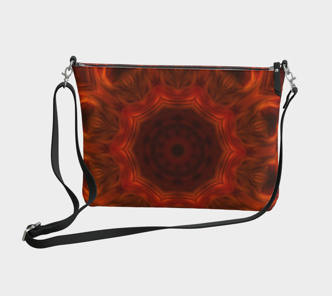 Dark Orange Kaleidoscope Vegan Crossbody Purse