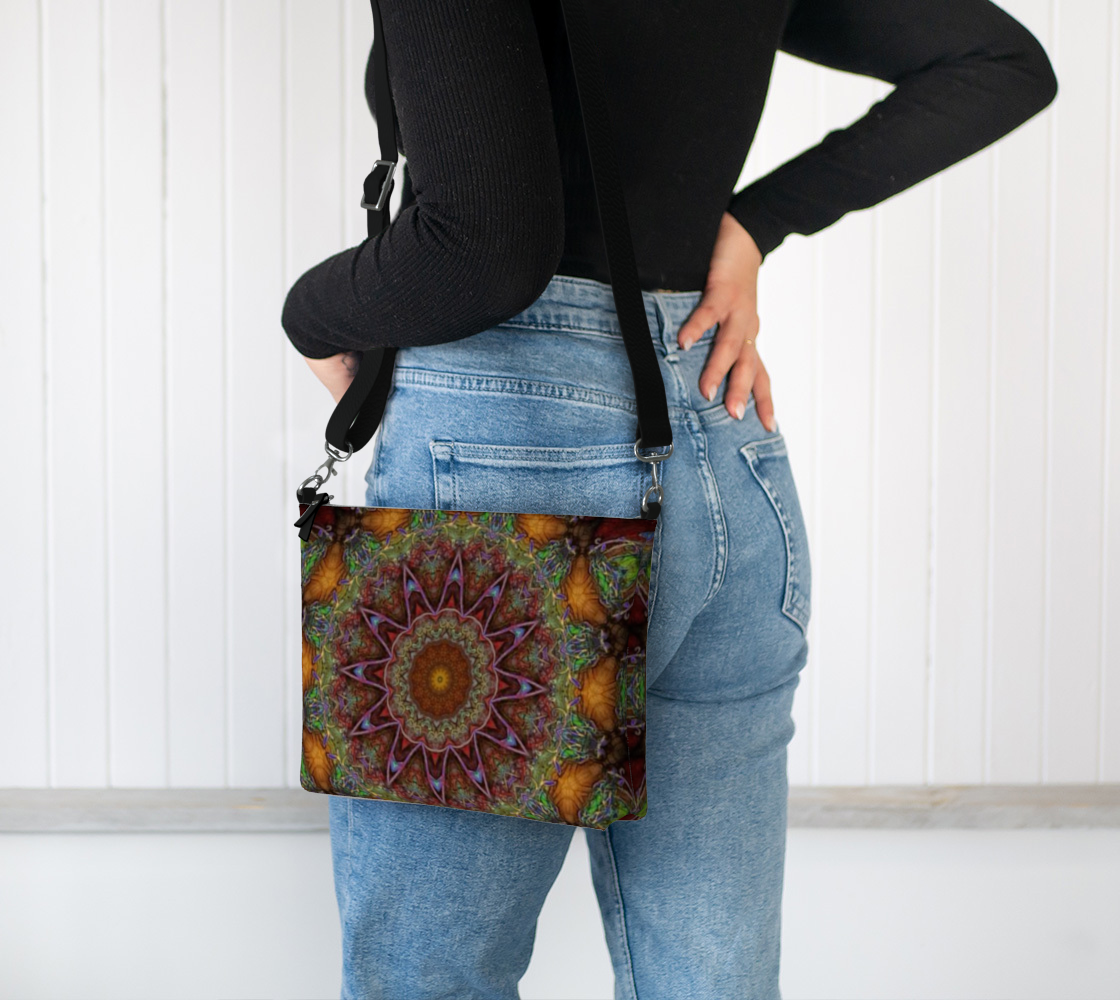 Earthy Kaleidoscope Vegan Crossbody Purse