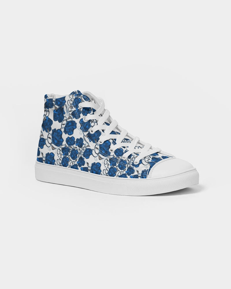 Blue Roses Women's Hightop Canvas Shoe