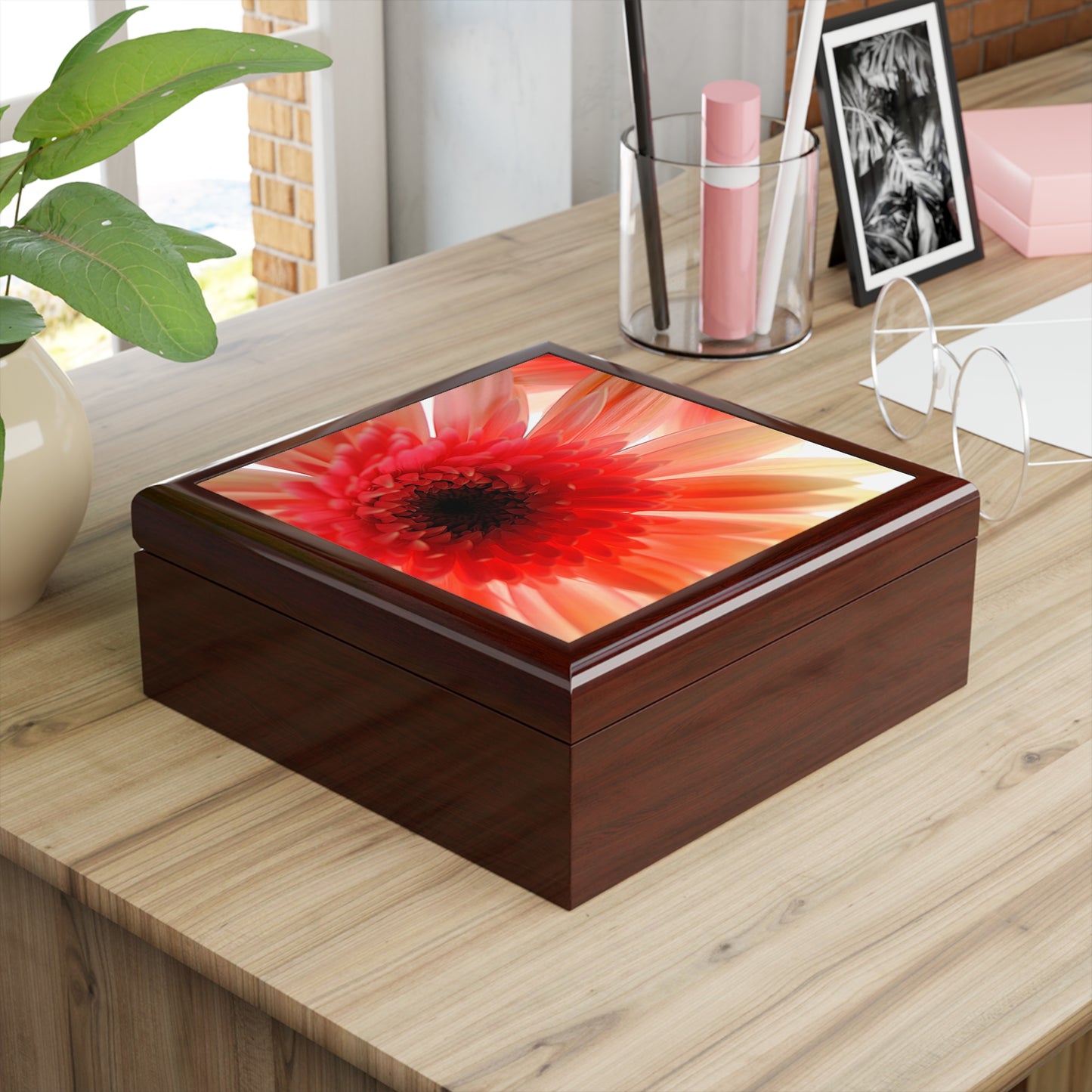 Ethereal Pink Daisy Jewelry Box