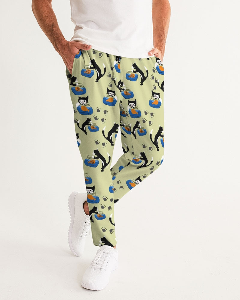 Cat and a Fishbowl Men's All-Over Print Joggers