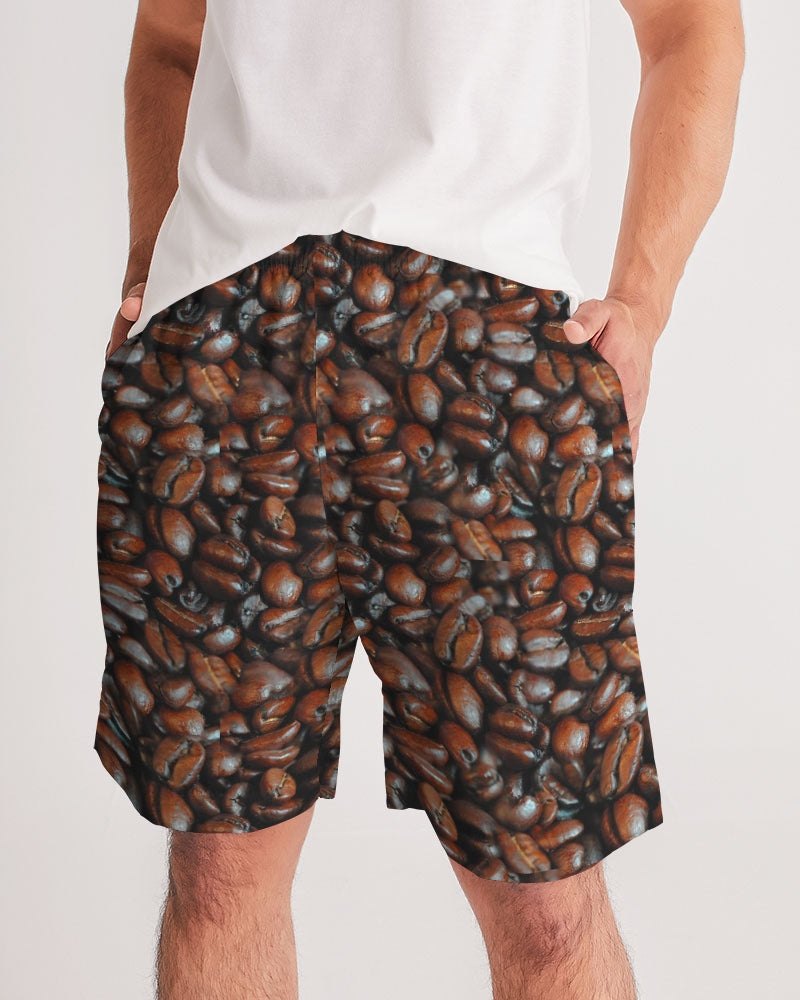 Coffee Bean Pattern Men's All-Over Print Jogger Shorts