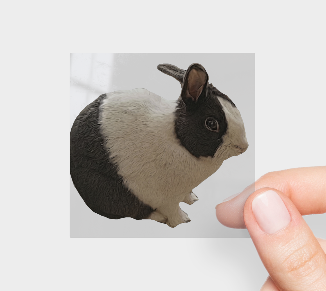 Black and White Bunny Sticker