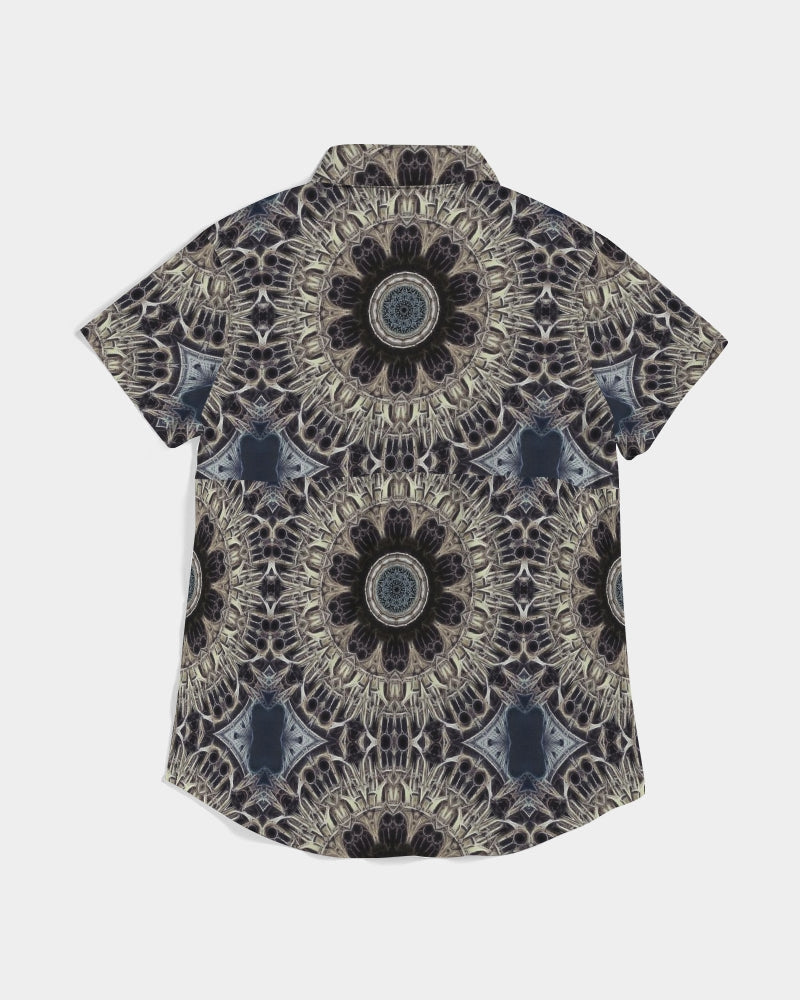 Cathedral Kaleidoscope Women's All-Over Print Short Sleeve Button Up