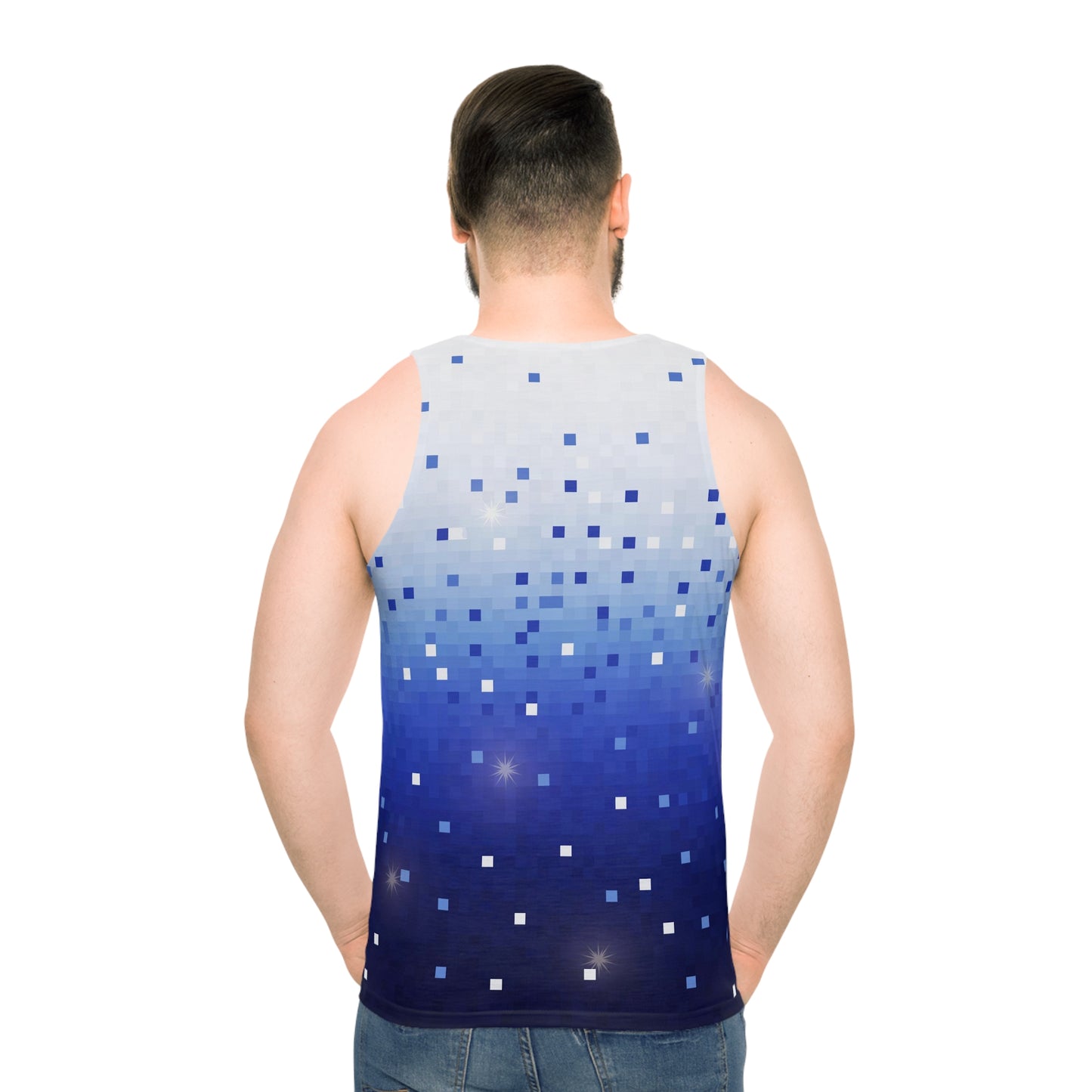 Blue Square Confetti Unisex Tank Top (AOP)