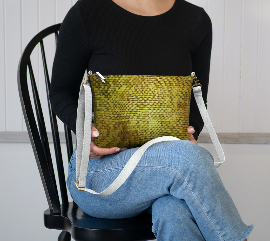 Golden Dragon Scales Vegan Crossbody Purse