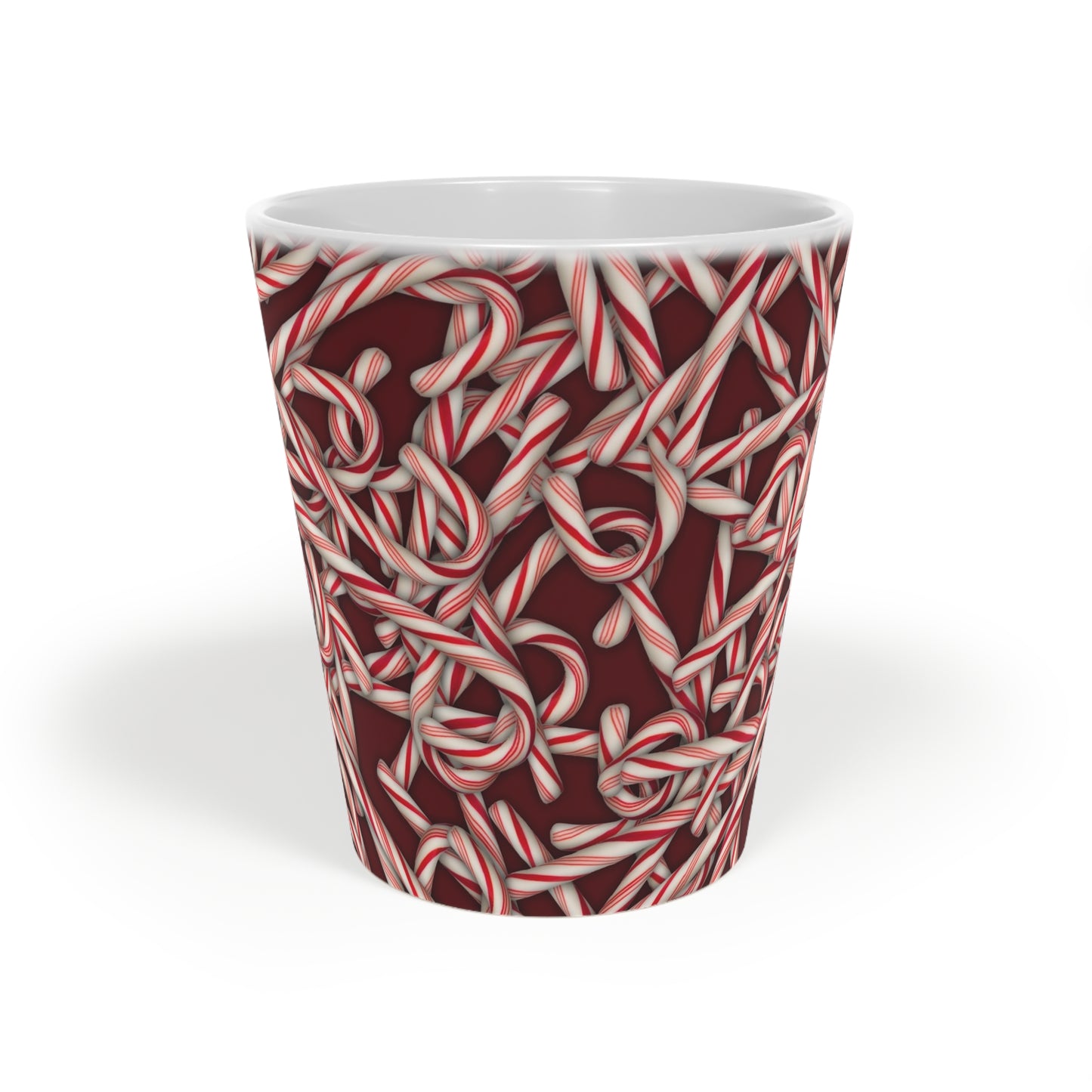 Candy Cane Pattern Latte Mug, 12oz