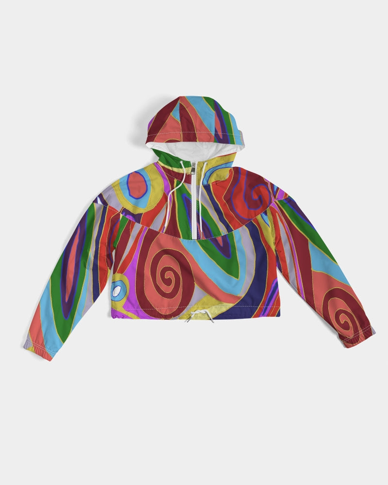 May Afternoon Women's All-Over Print Cropped Windbreaker