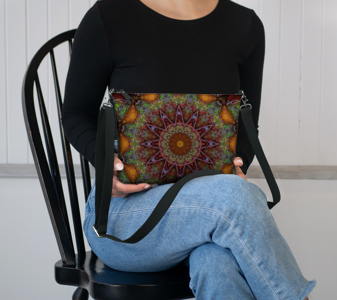 Earthy Kaleidoscope Vegan Crossbody Purse