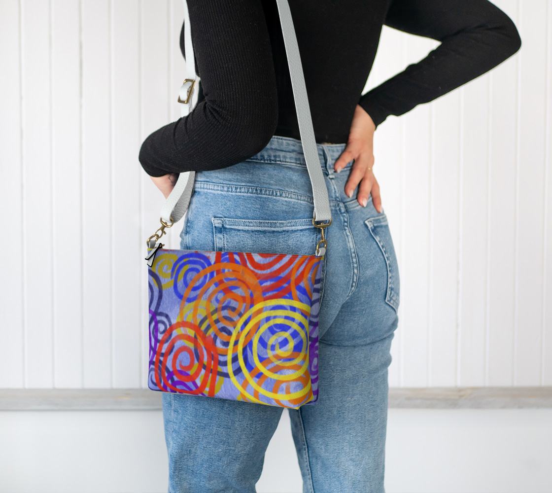 Colorful Spirals Vegan Crossbody Purse