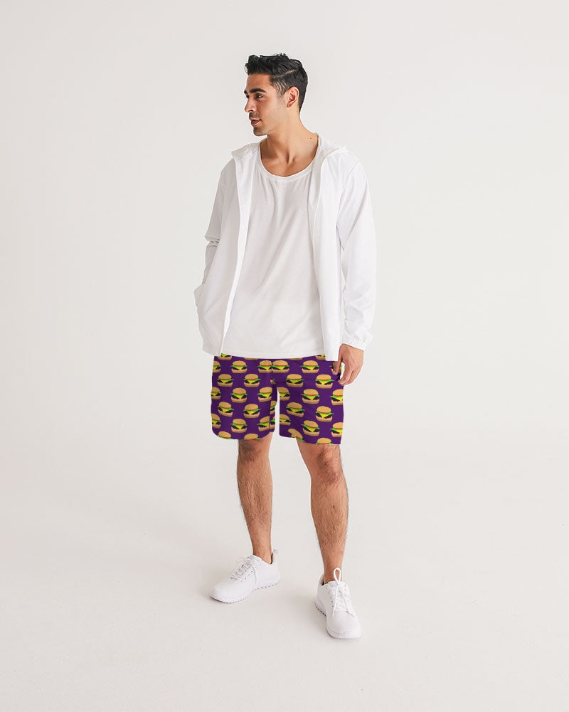 Cheeseburger Pattern Men's All-Over Print Jogger Shorts