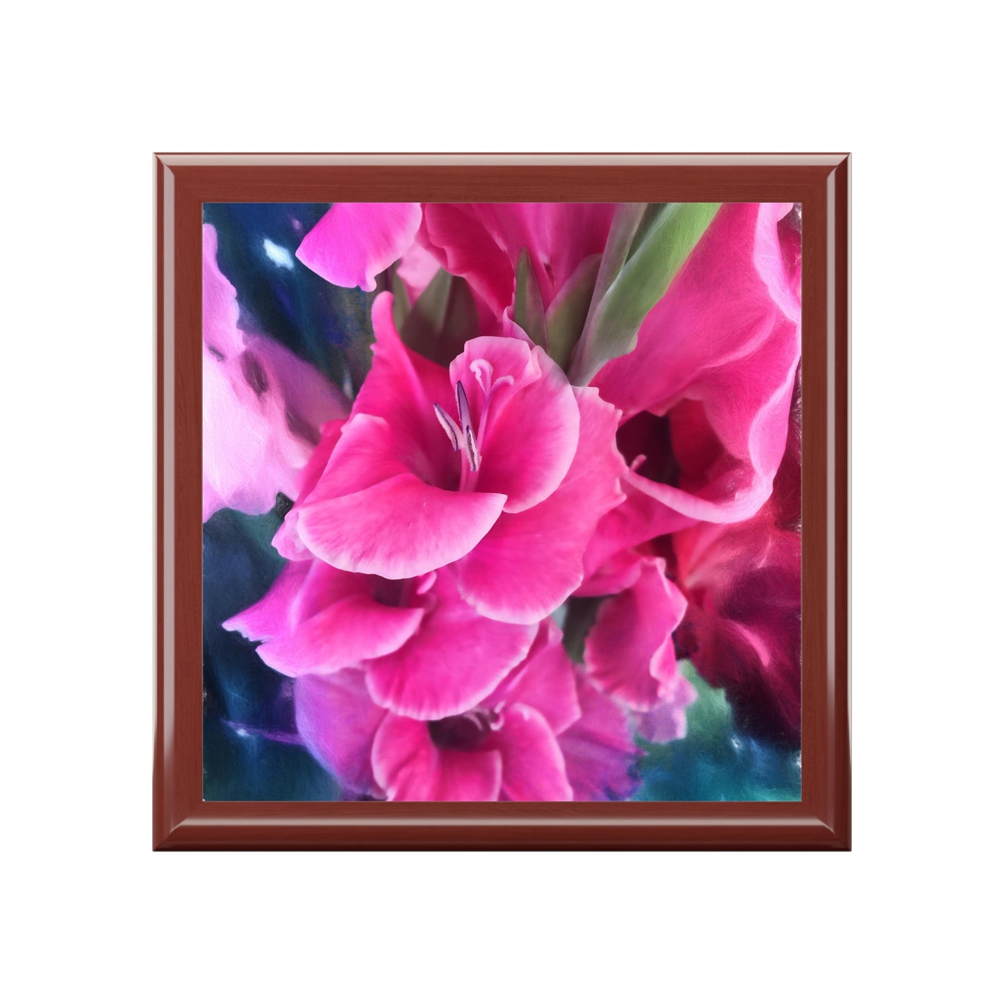 Dark Pink Gladiolas Jewelry Box