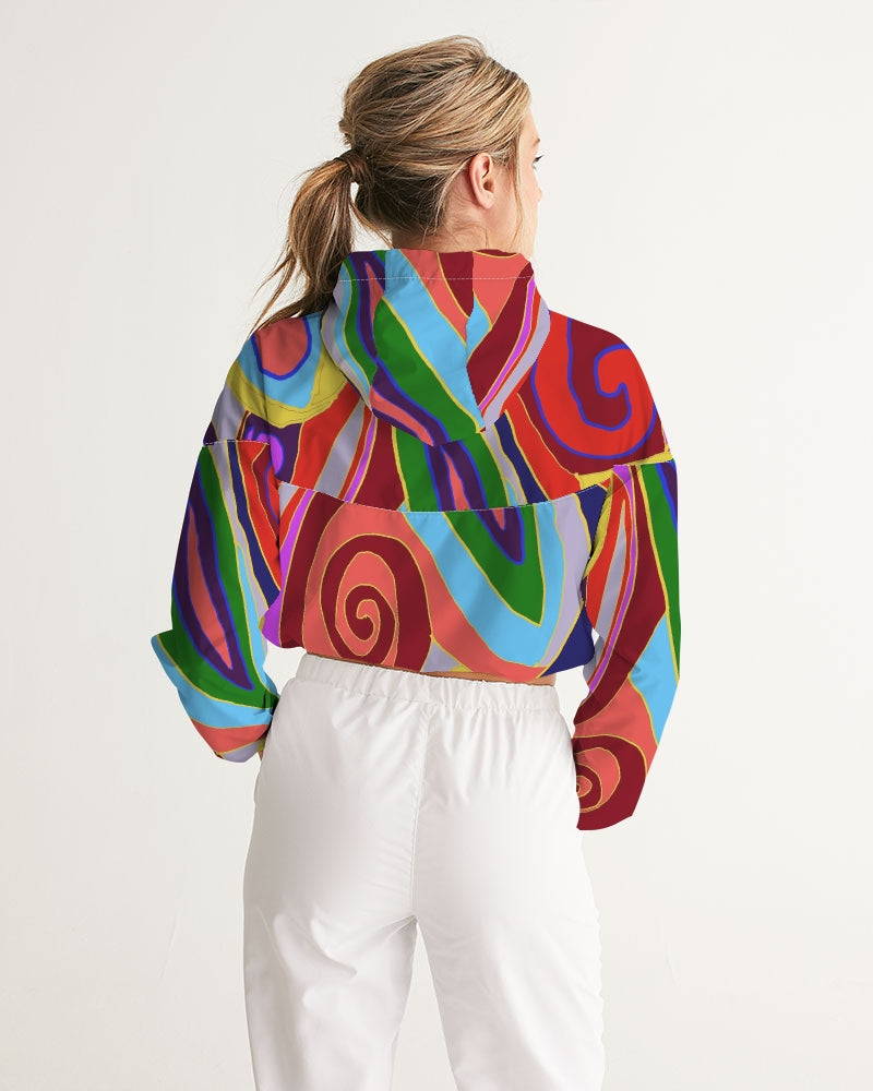 May Afternoon Women's All-Over Print Cropped Windbreaker