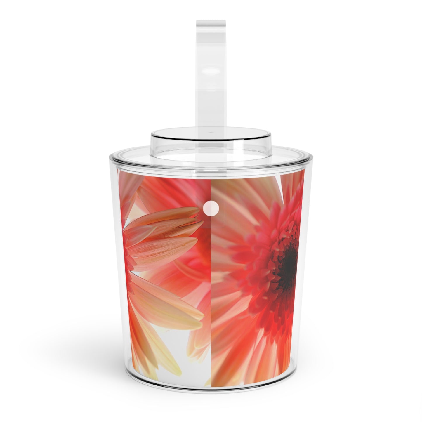 Ethereal Pink Daisy Ice Bucket with Tongs