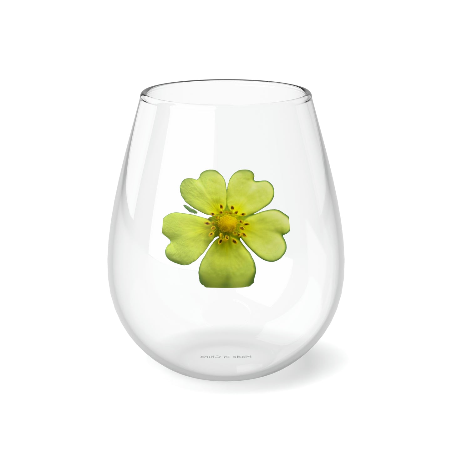 Yellow Wildflower Stemless Wine Glass, 11.75oz