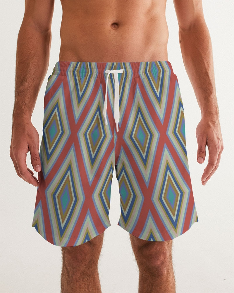 Colorful Diamonds Variation 3 Men's All-Over Print Swim Trunk