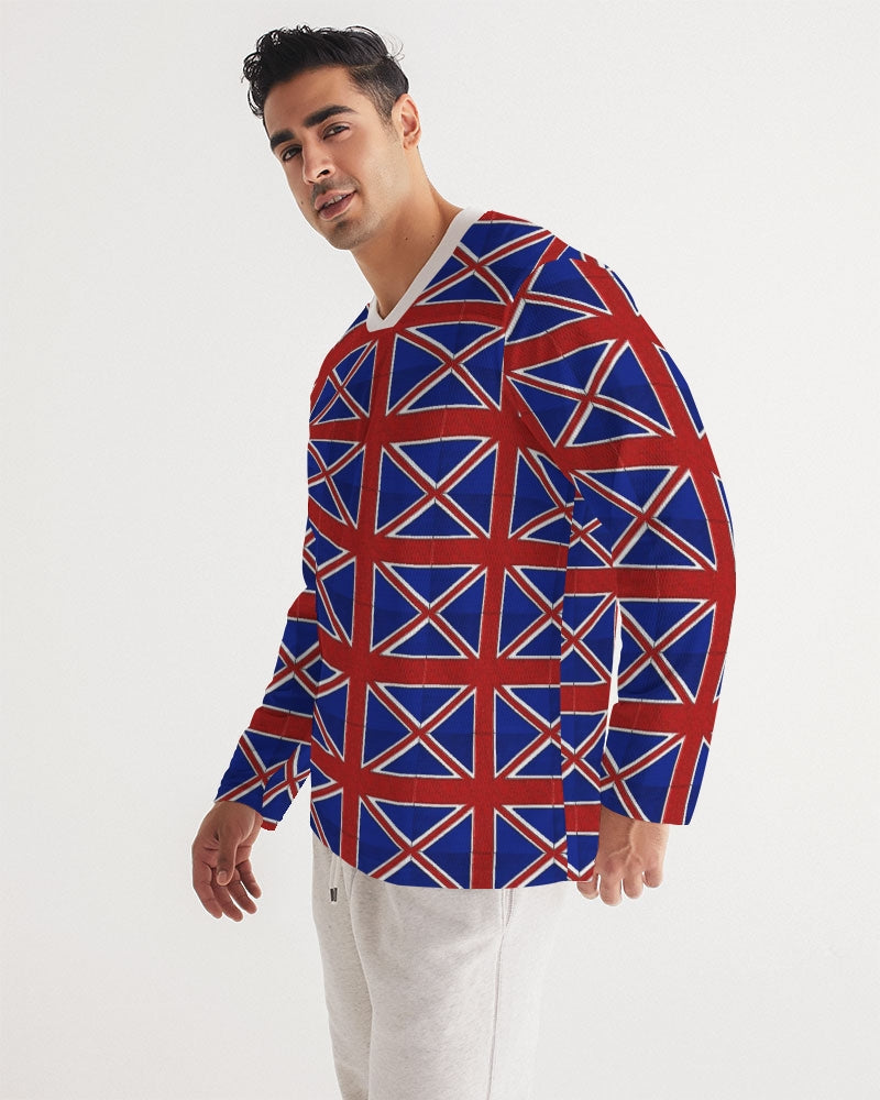 British Flag Pattern Men's All-Over Print Long Sleeve Sports Jersey