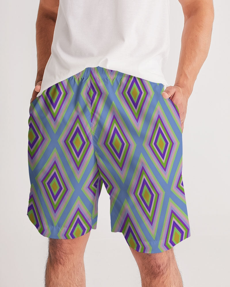 Colorful diamonds Variation 2 Men's All-Over Print Jogger Shorts