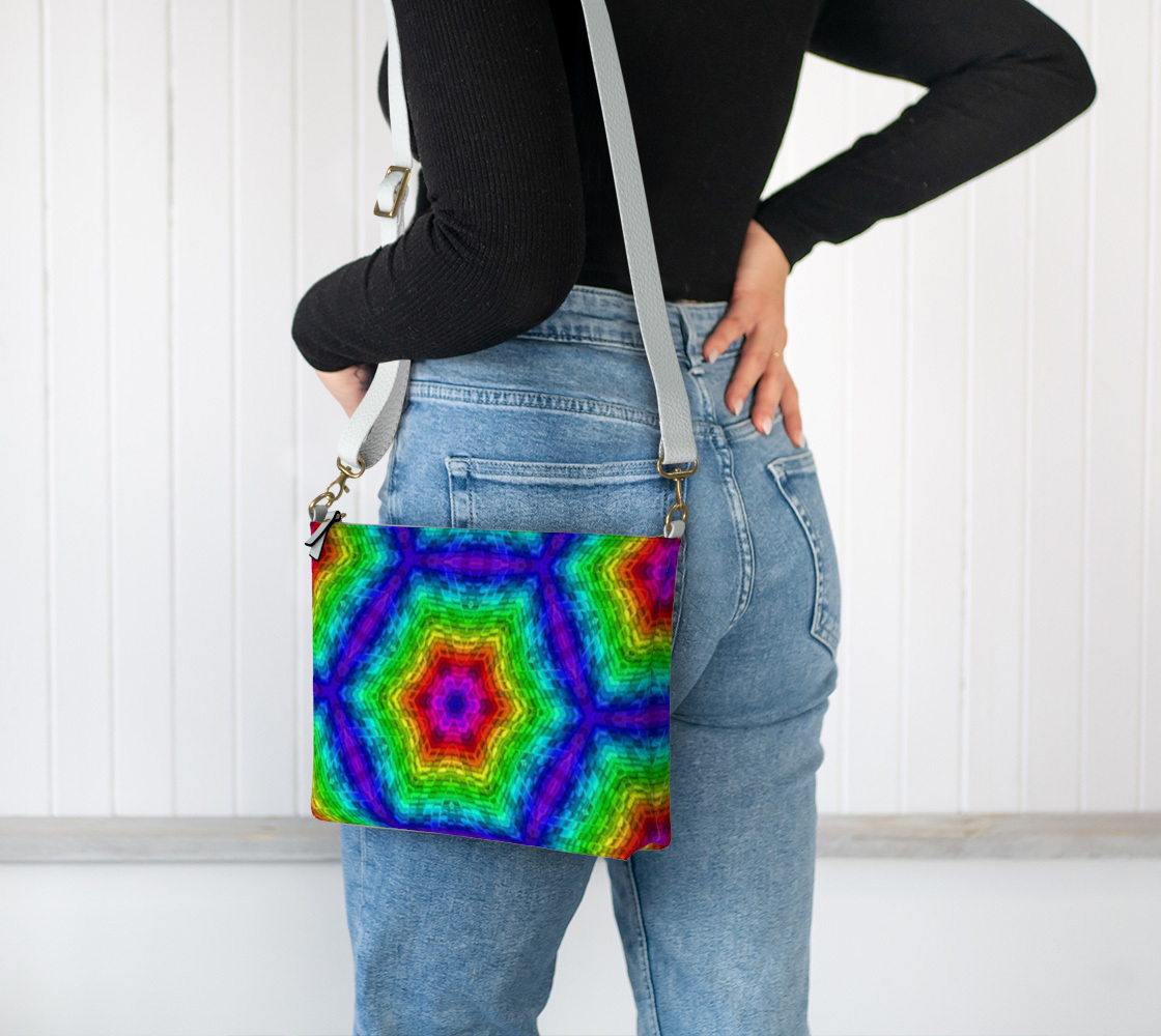 Colorful Hexagons Vegan Crossbody Purse