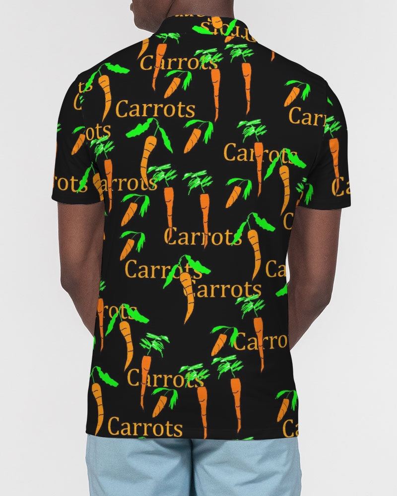 Carrots Pattern Men's All-Over Print Slim Fit Short Sleeve Polo