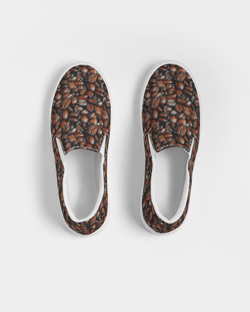 Coffee Bean Pattern Men's Slip-On Canvas Shoe