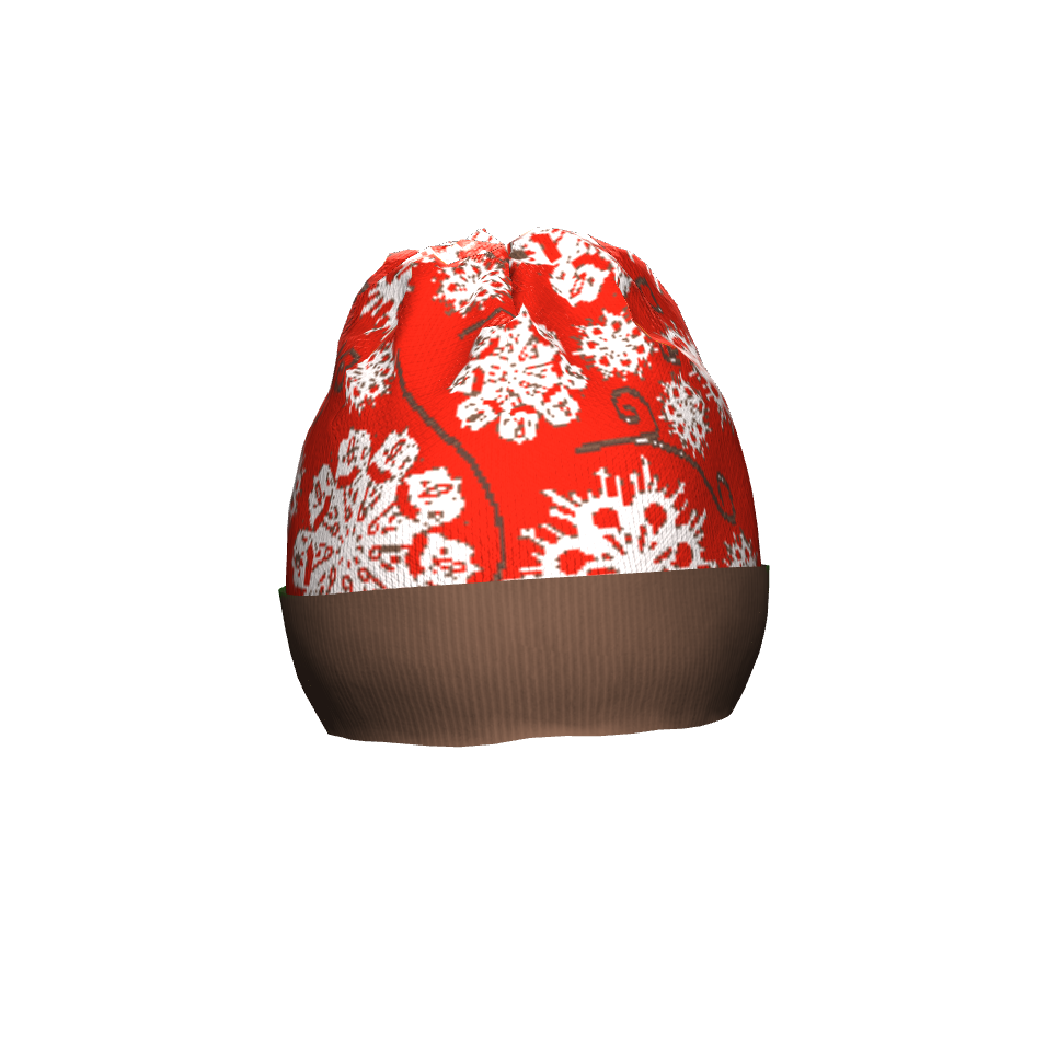 Snowflakes On Red Knit Cap