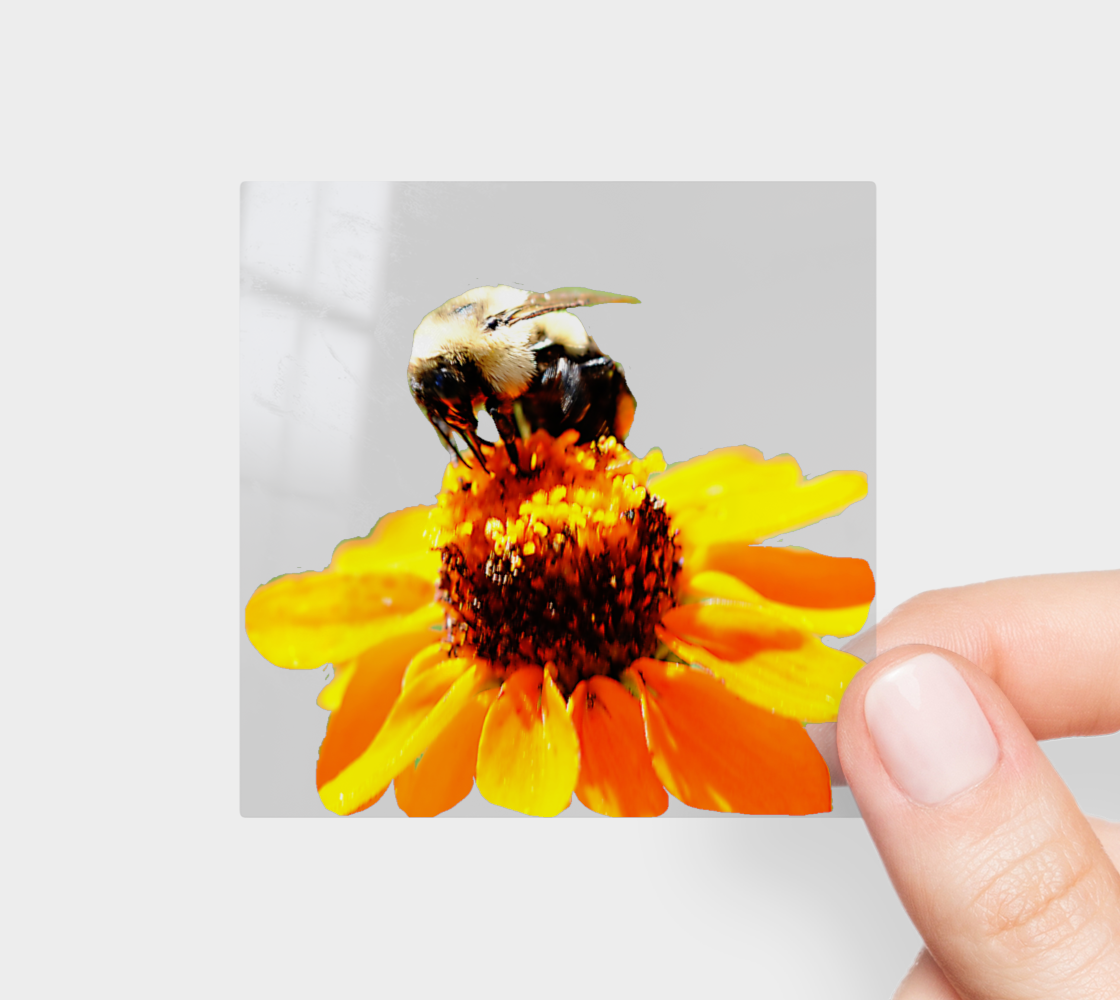 Bee On a Flower Sticker