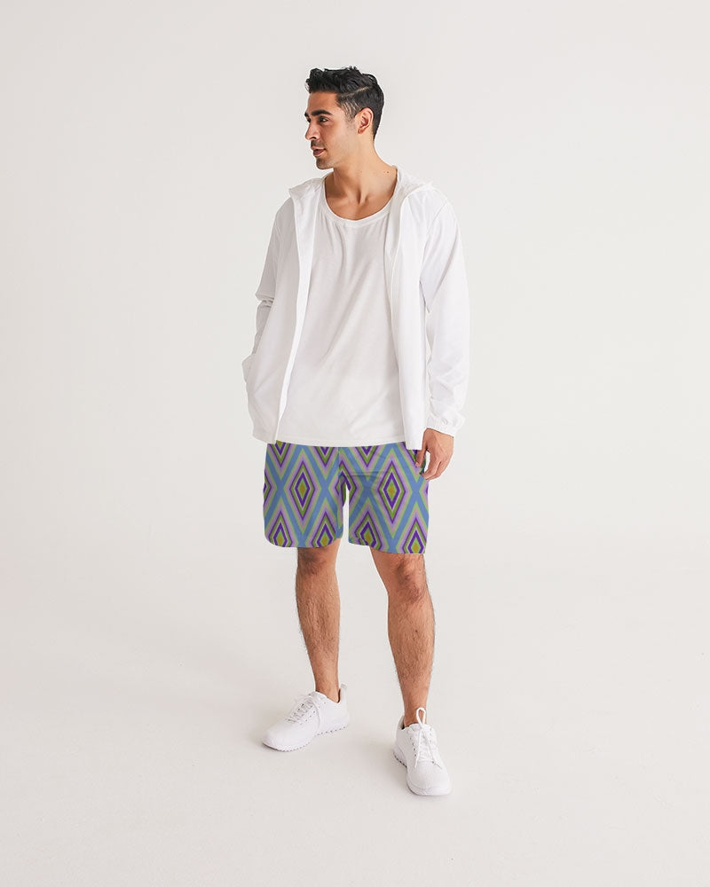 Colorful diamonds Variation 2 Men's All-Over Print Jogger Shorts