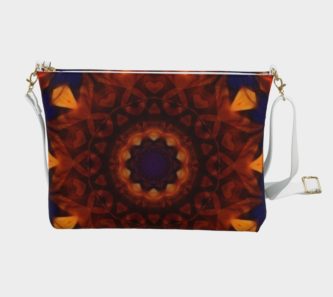 Blue Orange Kaleidoscope Vegan Crossbody Purse