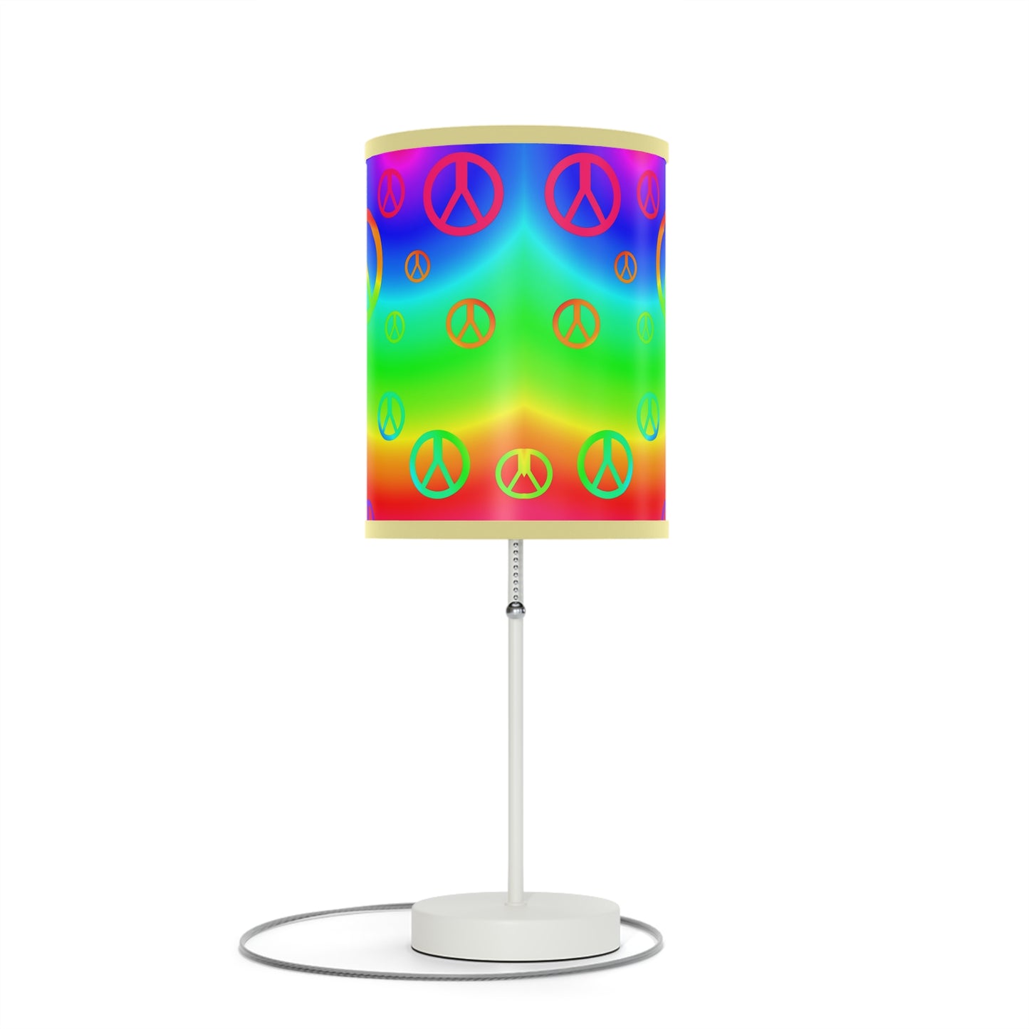 Rainbow Peace Sign Lamp on a Stand, US|CA plug