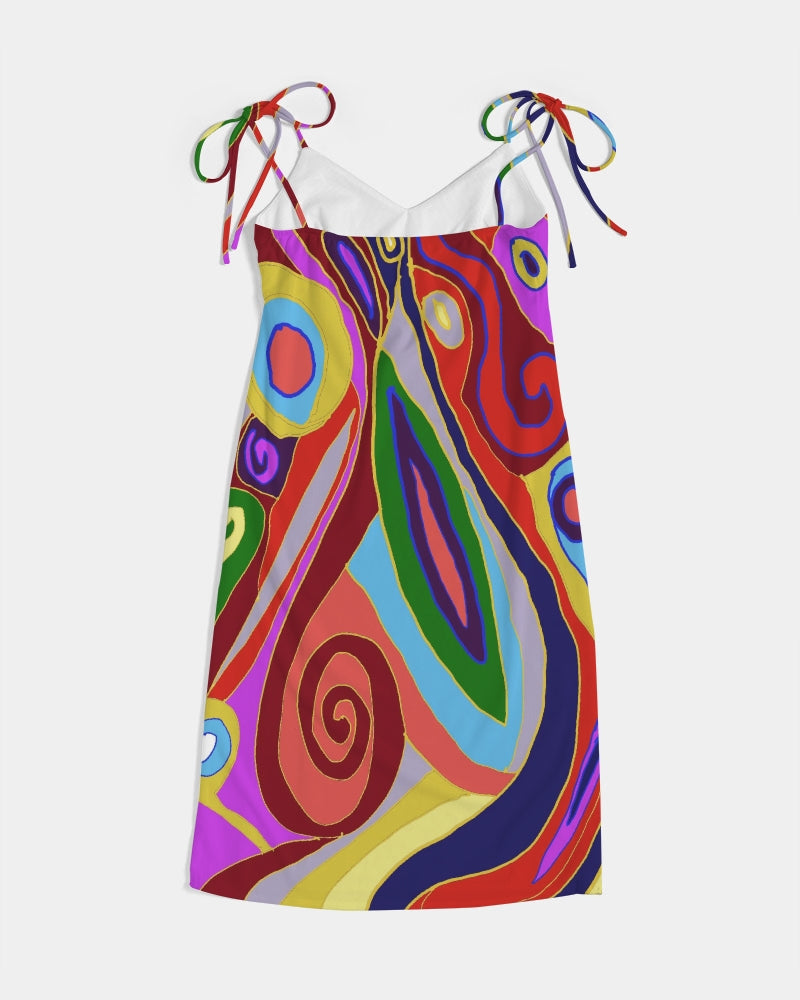 May Afternoon Women's All-Over Print Tie Strap Split Dress