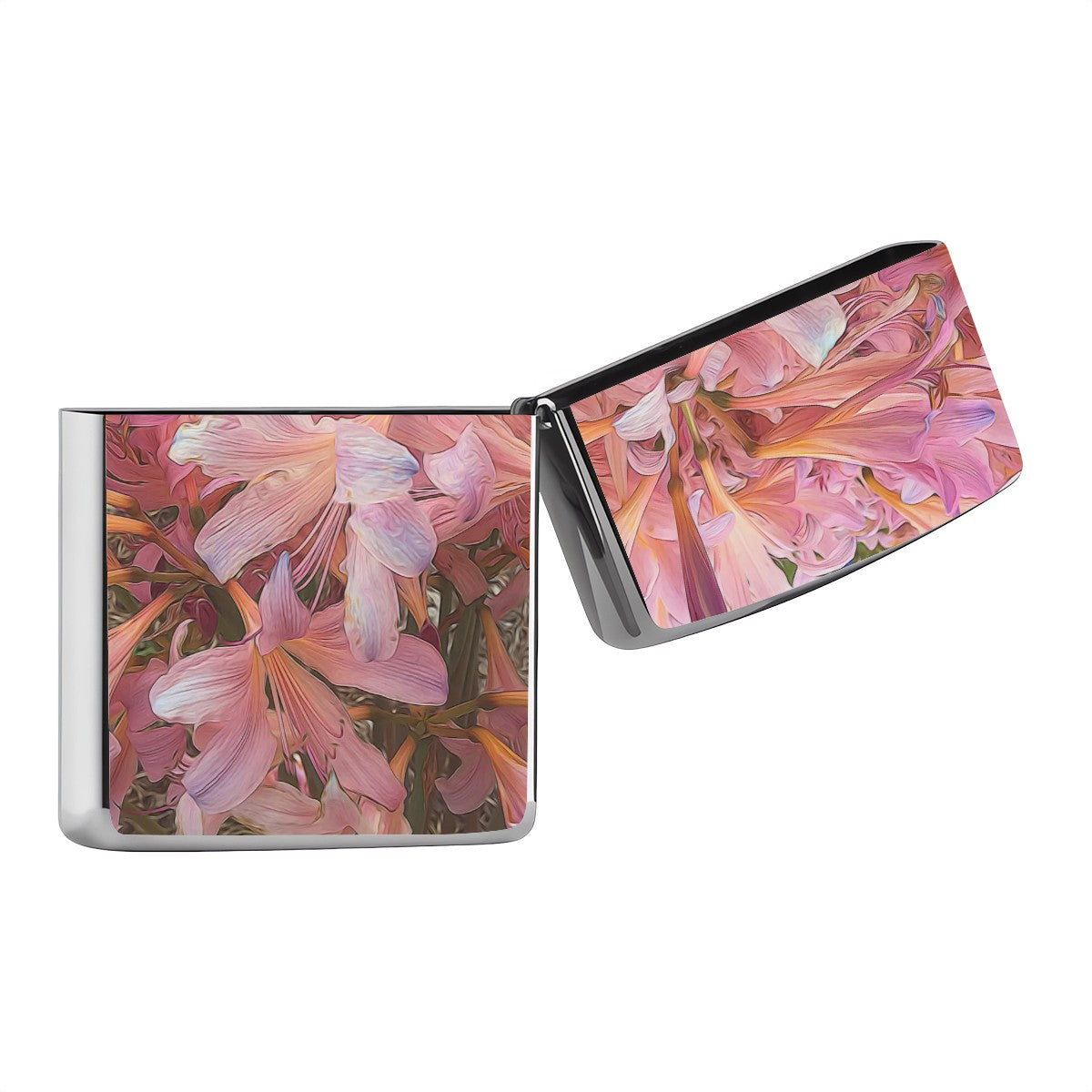 Metal Lighter Case Pink Amaryllis