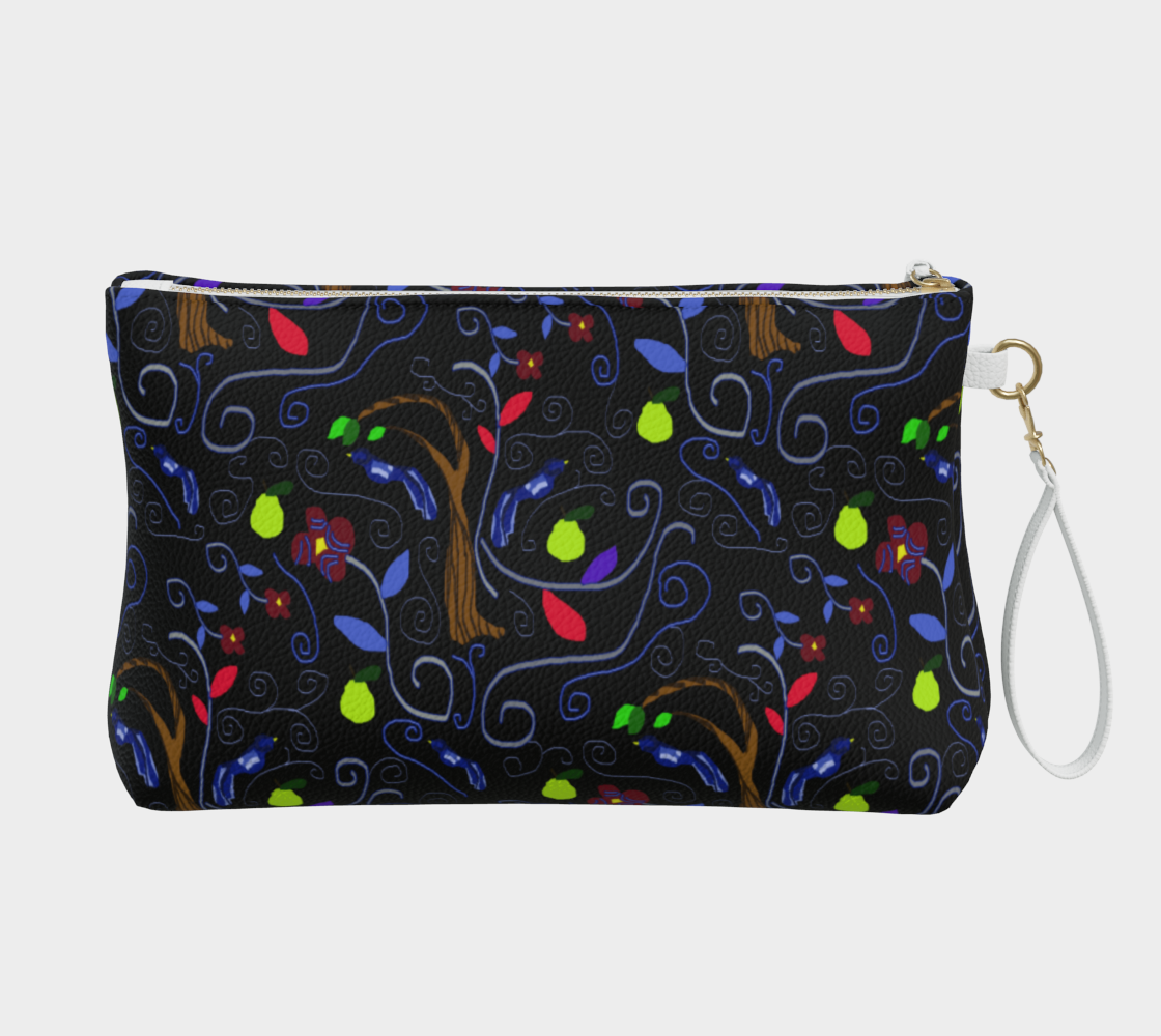 Birds and Scrolls Vegan Leather Makeupbag