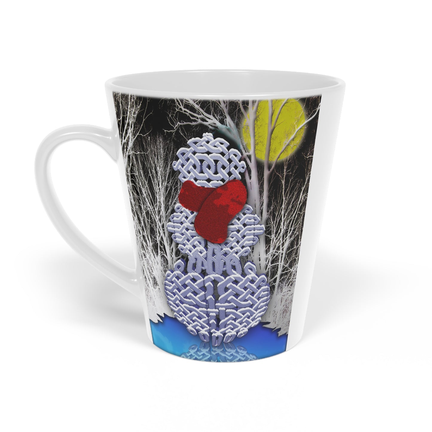 Celtic Knot Snowman Latte Mug, 12oz