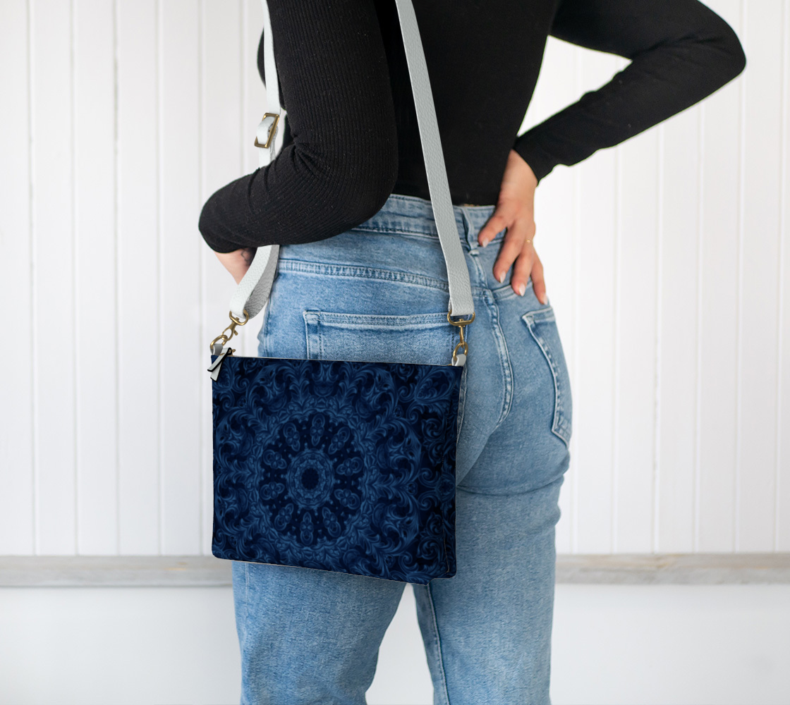 Blue Velvet Kaleidoscope Vegan Crossbody Purse