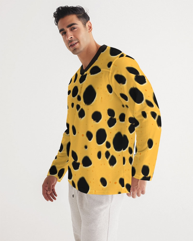 Cheese Men's All-Over Print Long Sleeve Sports Jersey