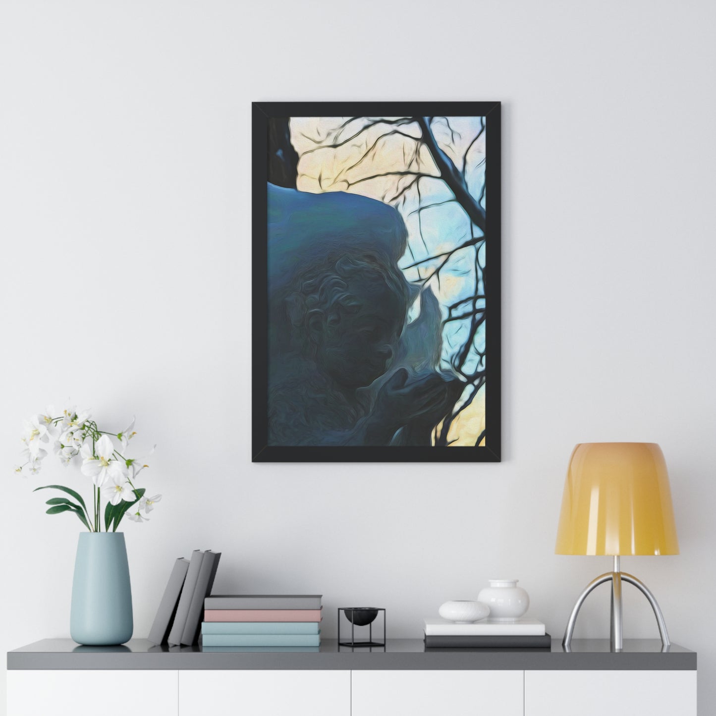 Angel On My Tree Framed Vertical Poster