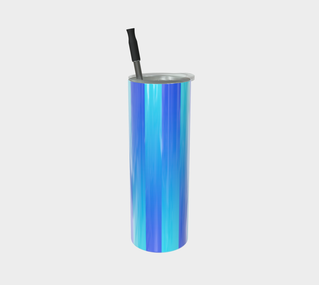 Soft Blue Blend Stripe Stainless Steel Tumbler