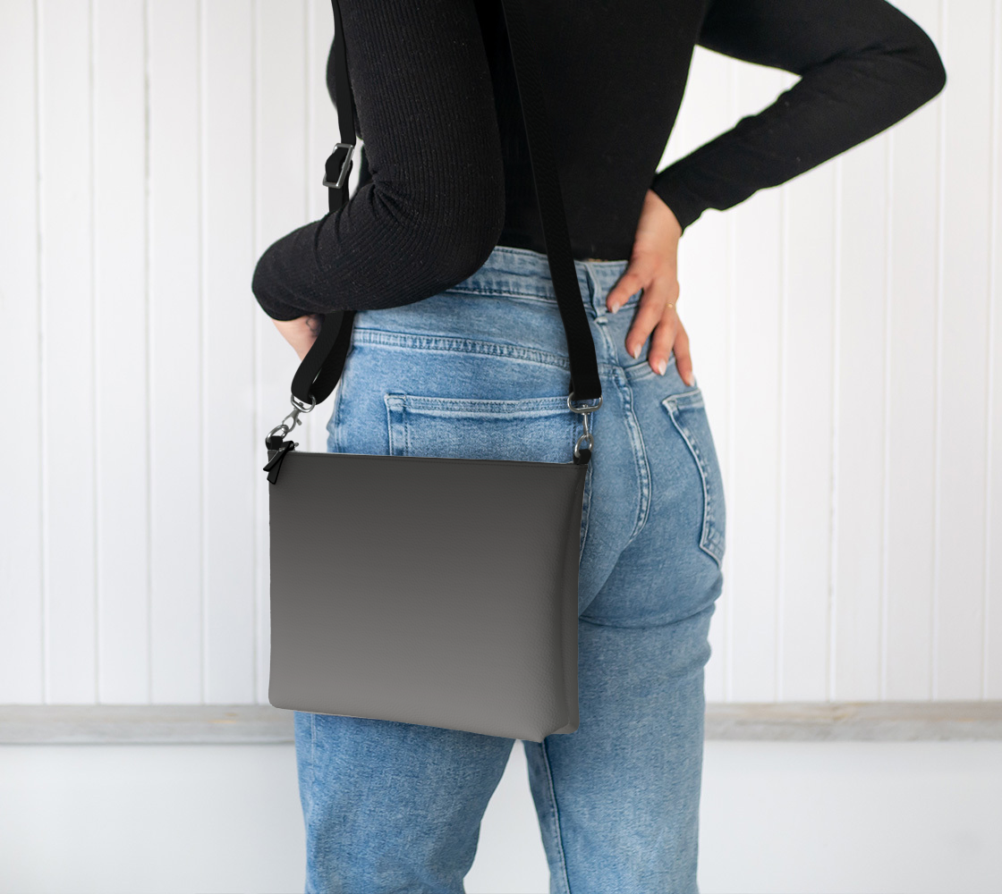 Gray Gradient Vegan Crossbody Purse