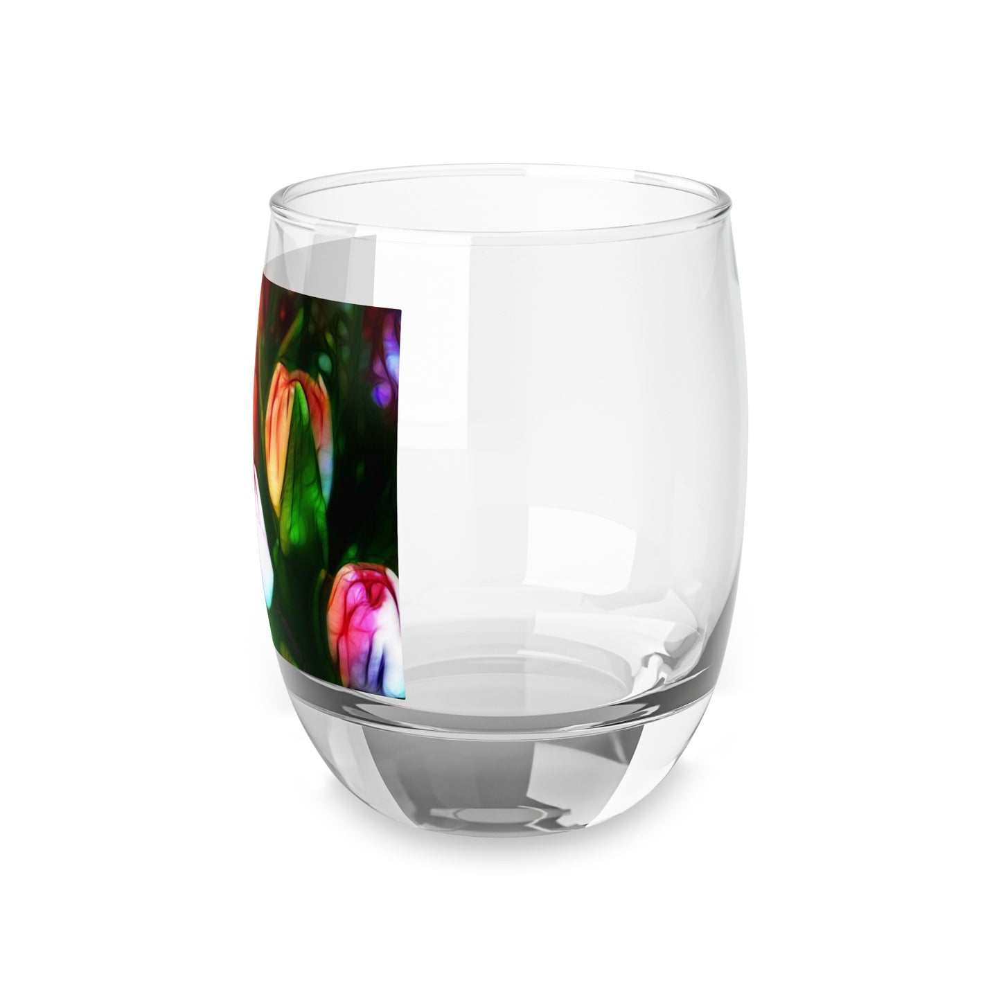 Abstract Pink Tulips Whiskey Glass