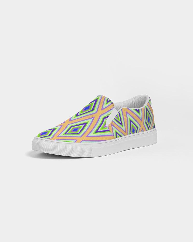 Colorful Diamonds Variation 1 Women's Slip-On Canvas Shoe