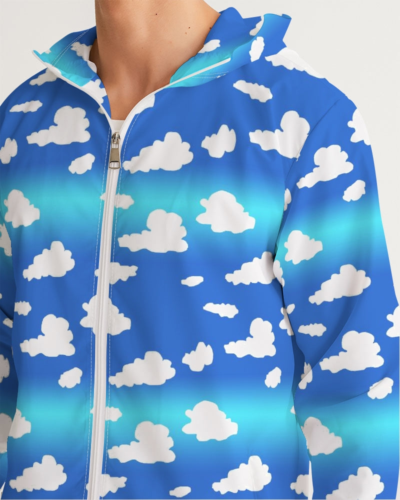 Clouds Pattern Men's All-Over Print Windbreaker