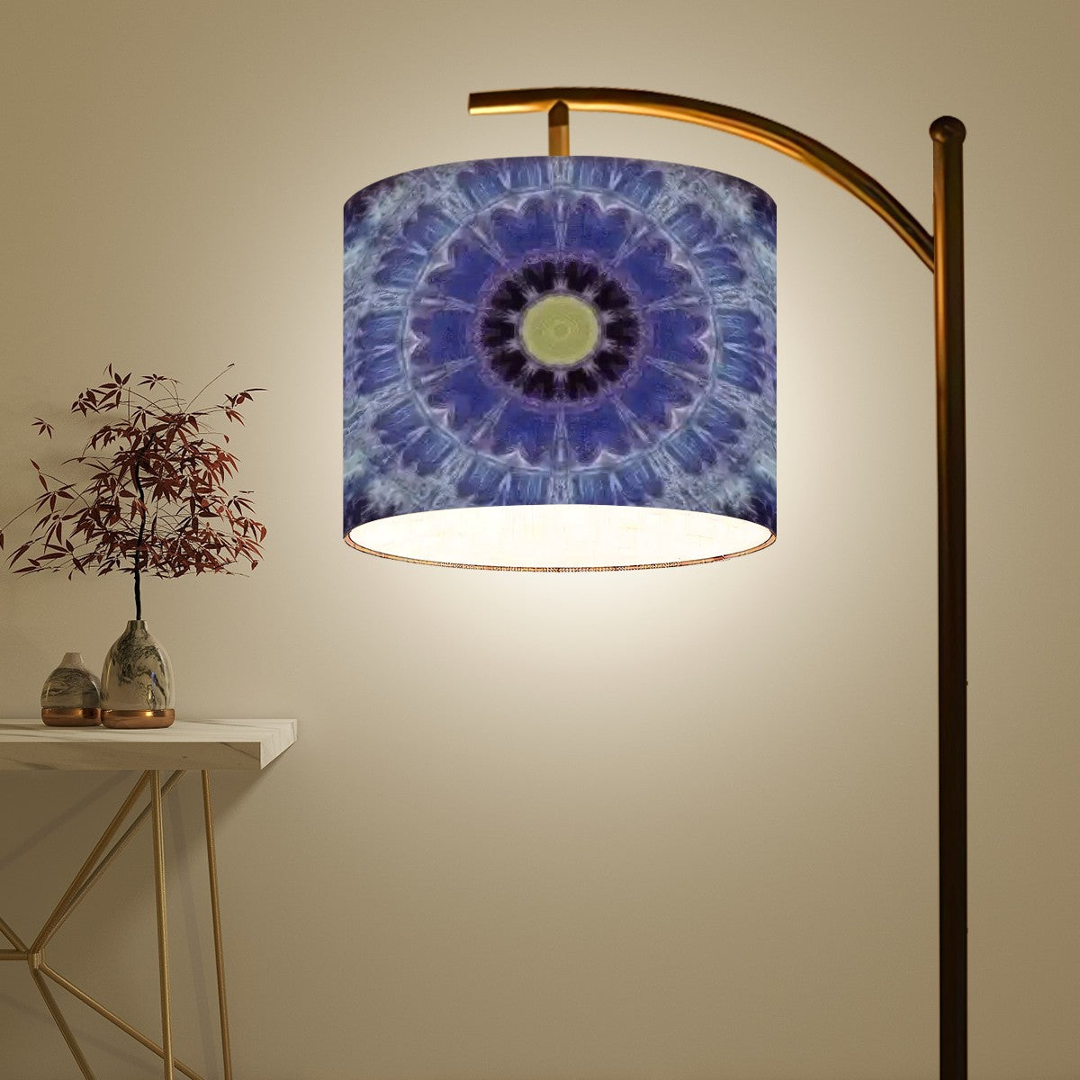 Arc Floor Lamp (Made in USA) Cathedral Kaleidoscope