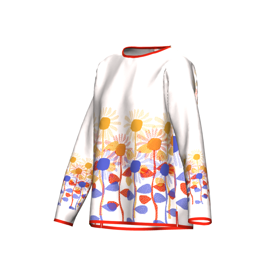 Red Yellow Blue Sunflowers Sweater