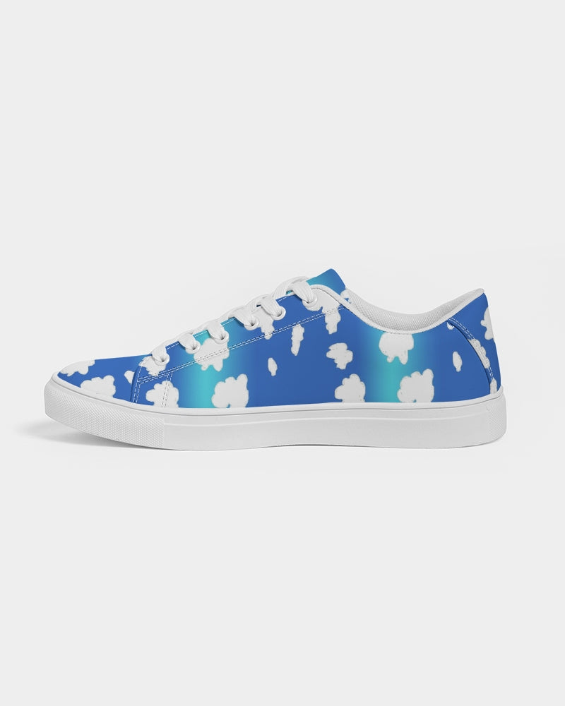 Clouds Pattern Men's Faux-Leather Sneaker