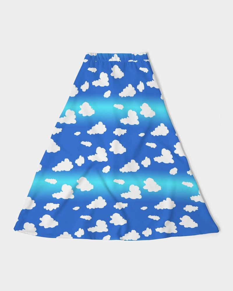 Clouds Pattern Women's All-Over Print A-Line Midi Skirt