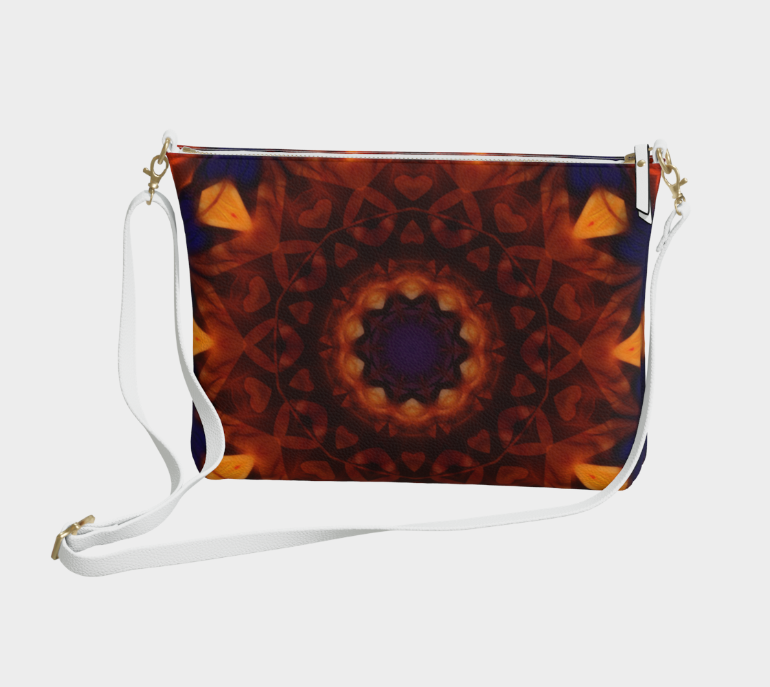 Blue Orange Kaleidoscope Vegan Crossbody Purse